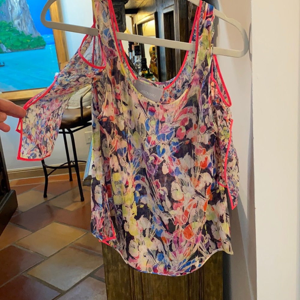 Jason Wu Cold shoulder lightweight layered top